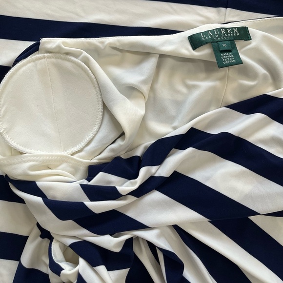 Ralph Lauren Navy & White Striped Tie-Waist Midi Dress - Picture 6 of 12